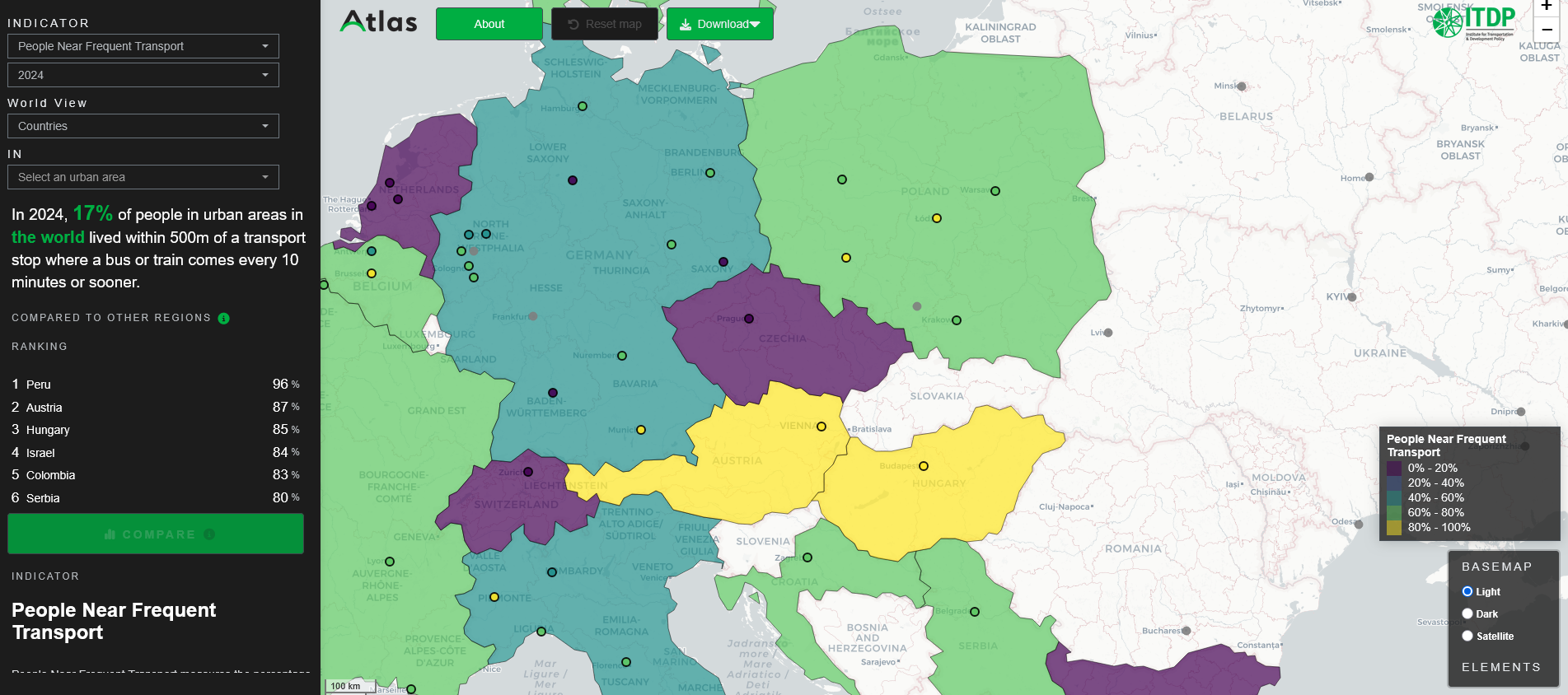 Atlas miest s udržateľnou dopravou